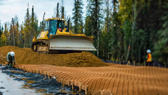 Road, pad and slope construction with Tough Cell geocells